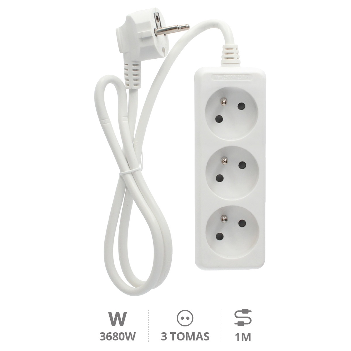 Multiprise 3P (3x1.0mm) 1M Blanche