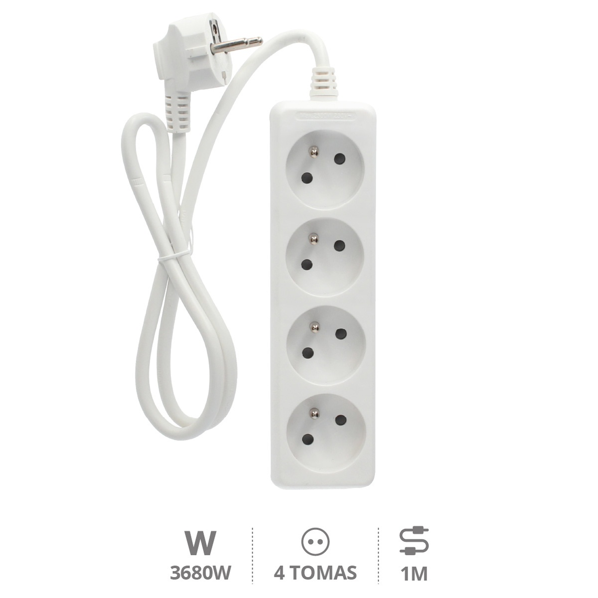 Multiprises 4 P (3x1,0 mm) 1 M Blanche