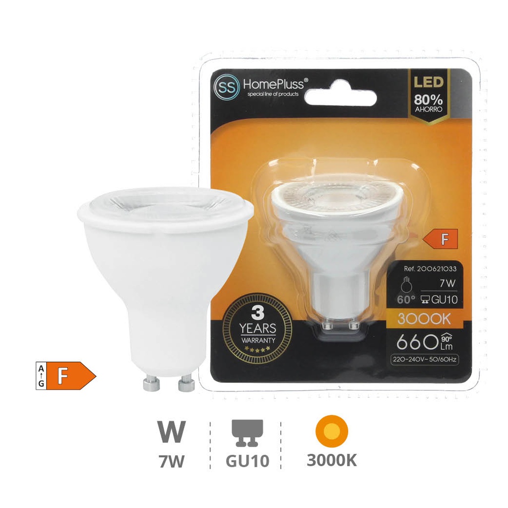 LED lamp 7W GU10 3000K 12pcs box