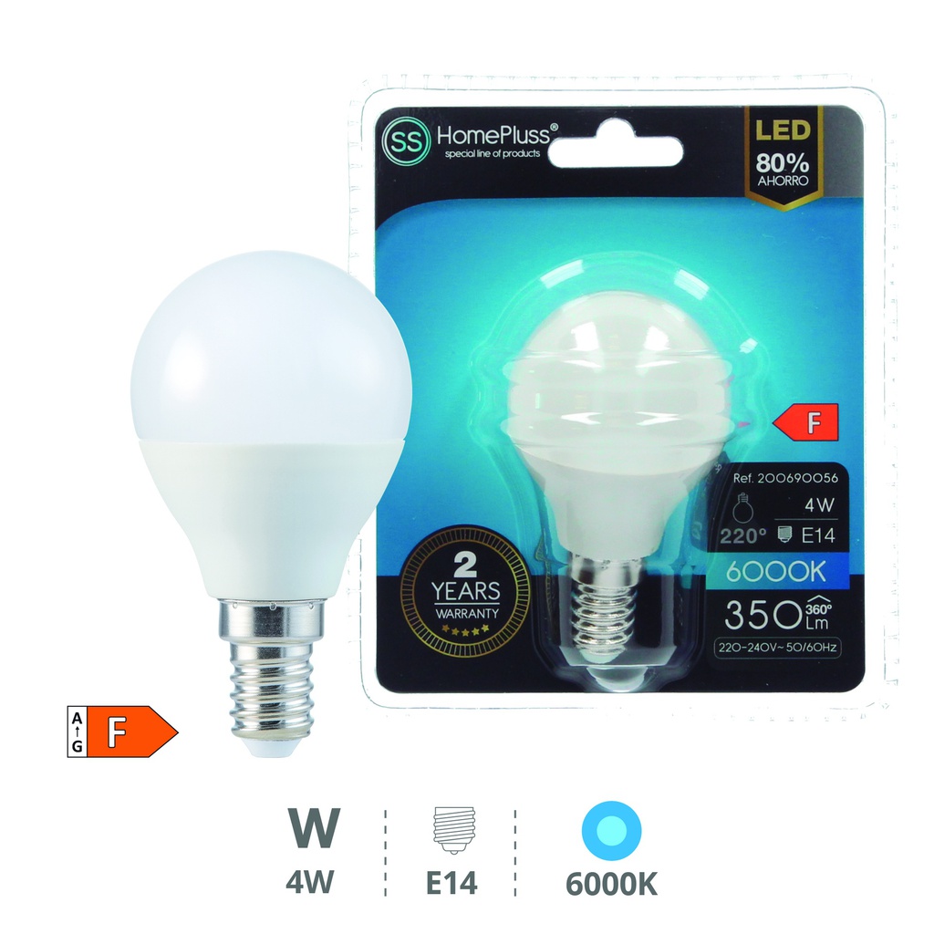 G45 LED bulb 4W E14 6000K 12pcs/box