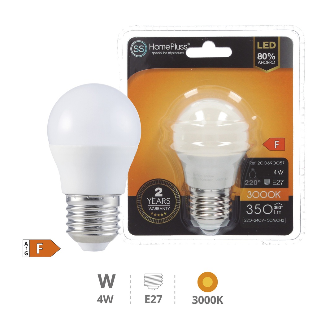 G45 LED bulb 4W E27 3000K 12pcs/box