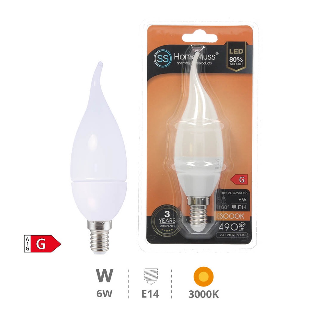 C35TA LED bulb 6W E14 3000K 12pcs/box