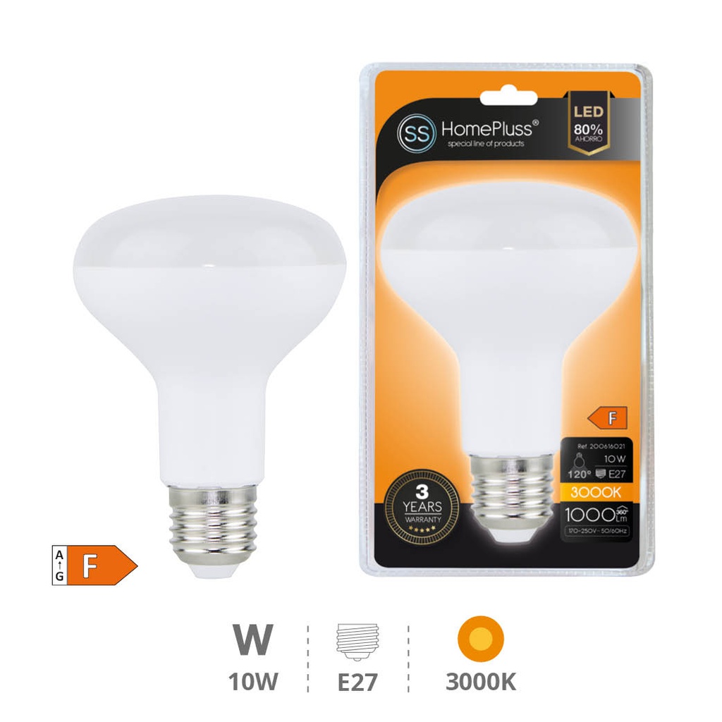 R80 LED lamp 10W E27 3000K 6pcs box