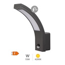 Aplique pared LED Tegar con sensor movimiento 15W 4200K Gris antracita