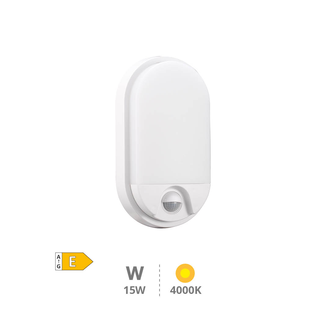 Aplique de parede oval LED Doko com sensor de movimento 15 W 4000 K Branco