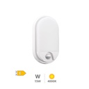 [200205057] Doko LED oval wall lamp with motion sensor 15W 4000K White
