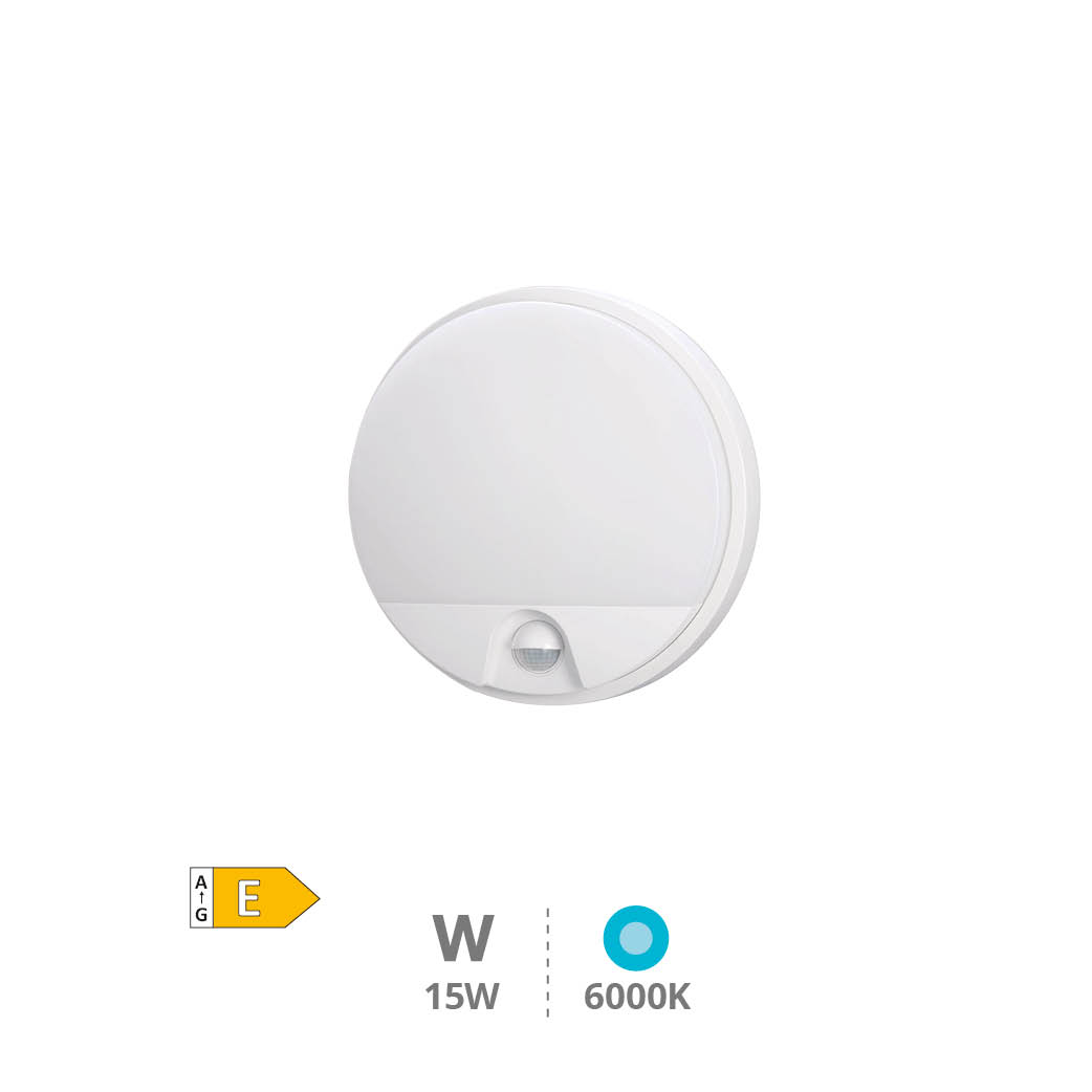 Doko LED round wall lamp with motion sensor 15W 6000K White