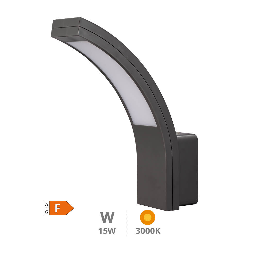 Aplique de parede LED Padum 15W 3000K Cinza antracite
