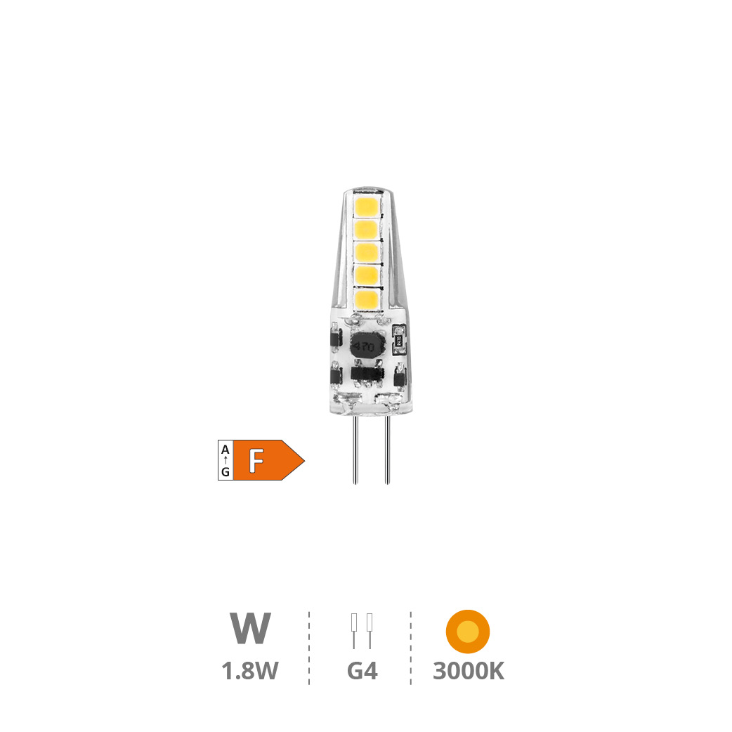 Bombilla LED SMD 1,8W G4 3000K 12V