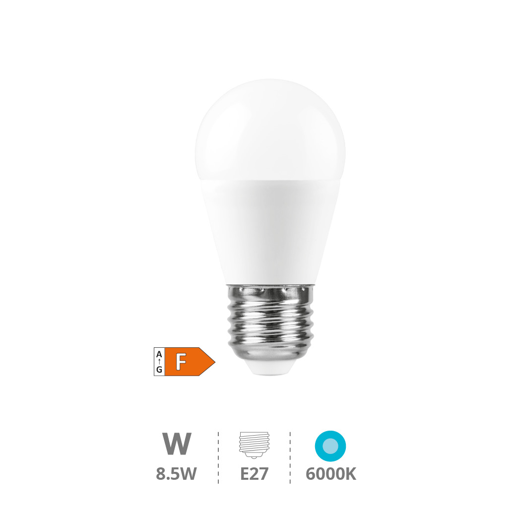 Ampoule LED sphérique 8,5W E27 6000K