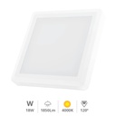 Downlight de superfície LED quadrado Vasan 18 W 4000 K Branco