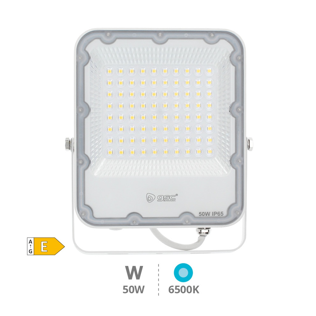 Projetor de alumínio LED 50W 6500K IP65 Branco
