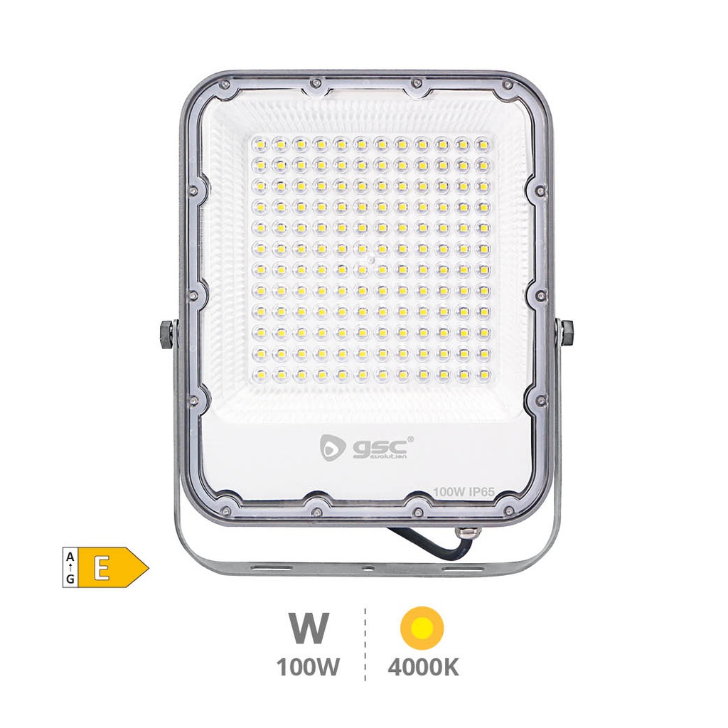 Proyector aluminio LED 100W 4000K IP65 Gris