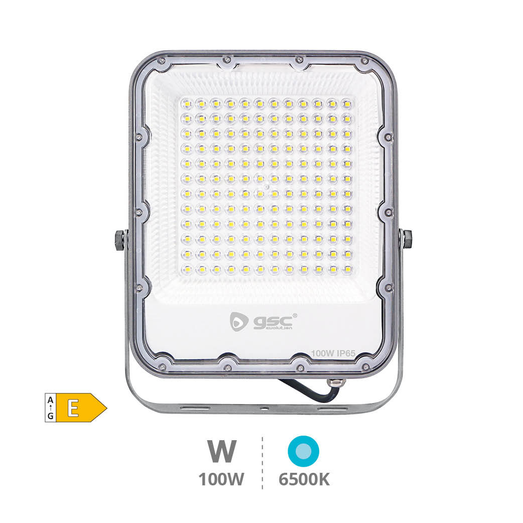 Proyector aluminio LED 100W 6500K IP65 Gris
