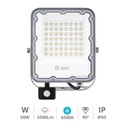 Projetor LED em alumínio com sensor 50W 6500K IP65 Cinza