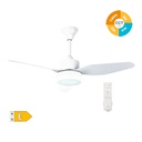 [300005034] Bumera 44' ceiling fan with remote control CCT 3 blades White