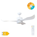 [300005036] 52' DC ceiling fan with remote control CCT 3 blades Wood effect White