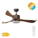 [300005037] 52' DC ceiling fan with remote control CCT 3 blades Wood effect