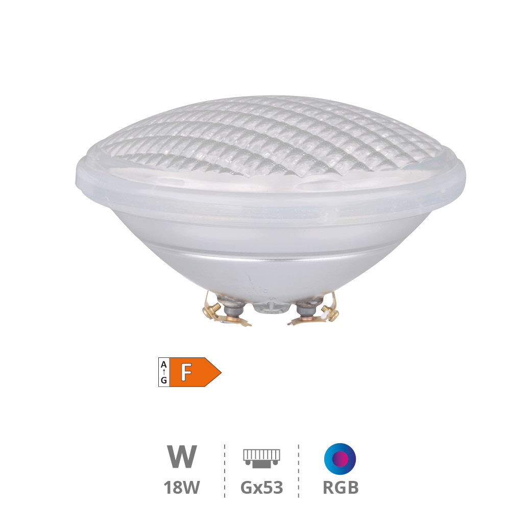 PAR56 LED swimming pool lamp 18W GX53 RGB IP68 12-15V