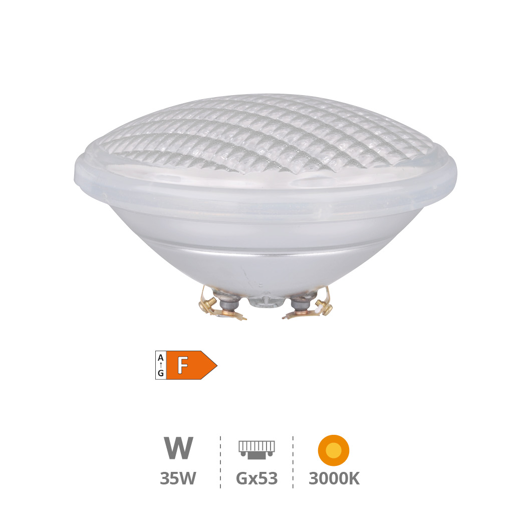 Lámpara LED piscina PAR56 35W GX53 3000K