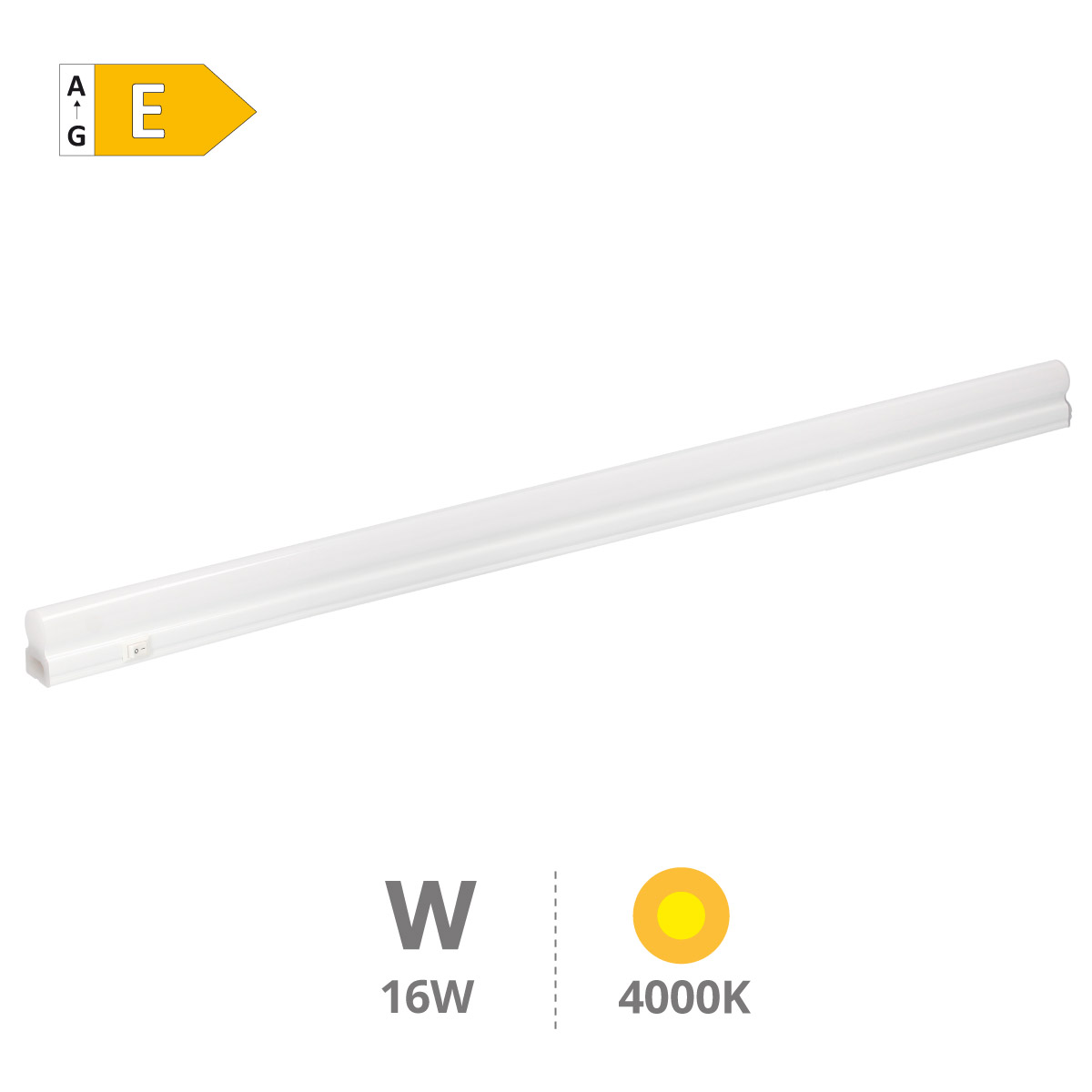Régua T5 LED Belo 1170 mm 16 W 4000 K
