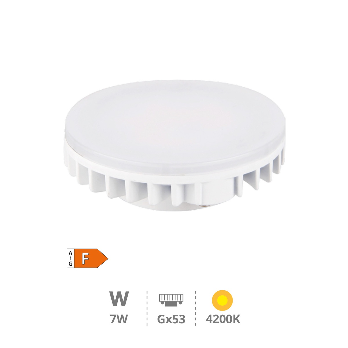 Lâmpada LED tipo pastilha 7 W GX53 4200 K