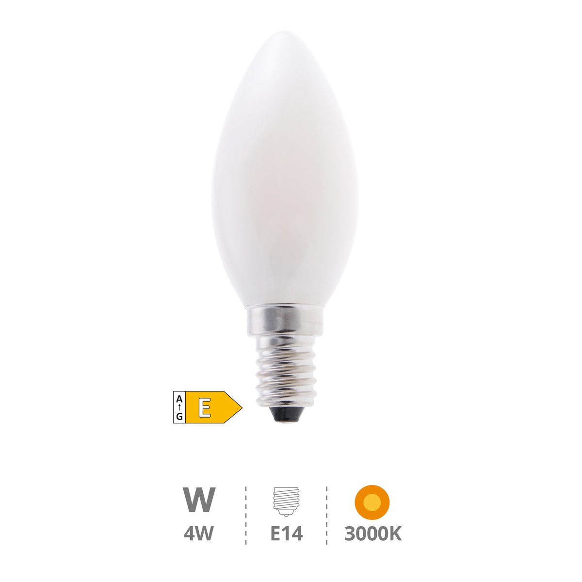 Crystal Series C37 LED bulb 4W E14 3000K