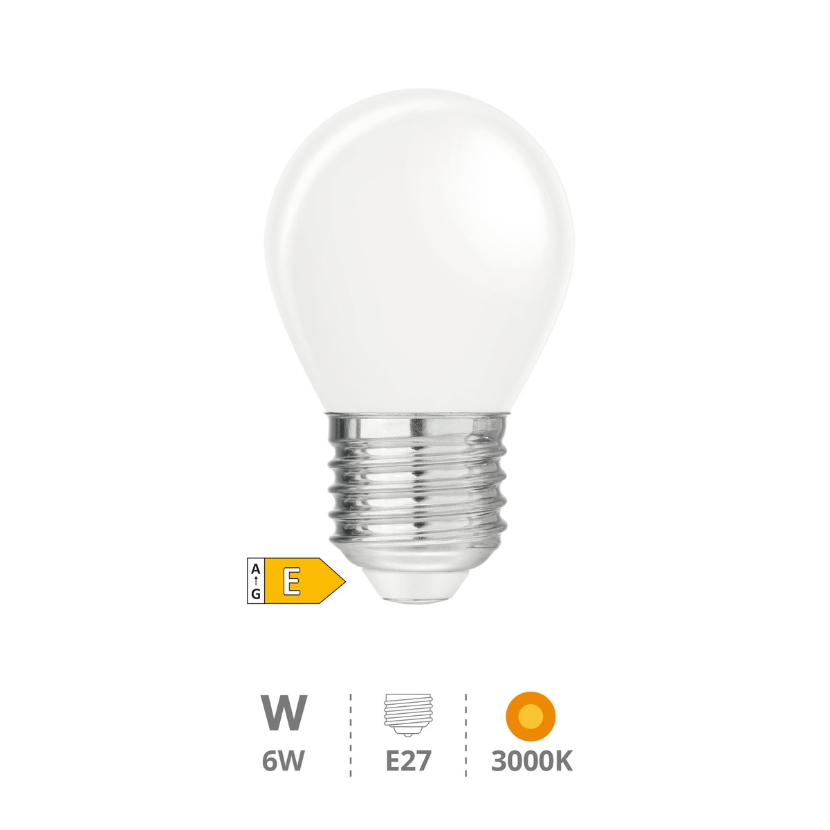 Ampoule LED sphérique Série Cristal 6W E27 3000K