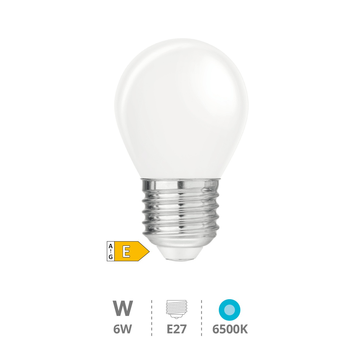 Ampoule LED sphérique Série Cristal 6W E27 6500K