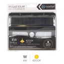 Aplique solar LED con sensor 4W 4200K Negro - 5u caja exp
