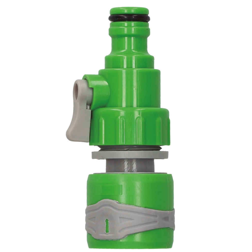 Conector manguera Ø3/8" - Ø1/2" - Ø5/8" - Ø3/4" con válvula ON/OFF