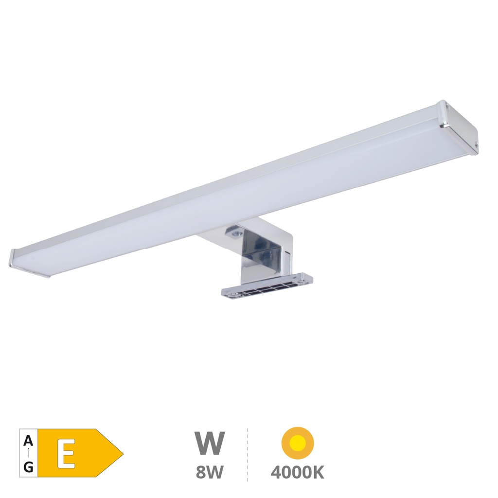 Aplique baño LED Laksa 8W 4000K IP44 Níquel