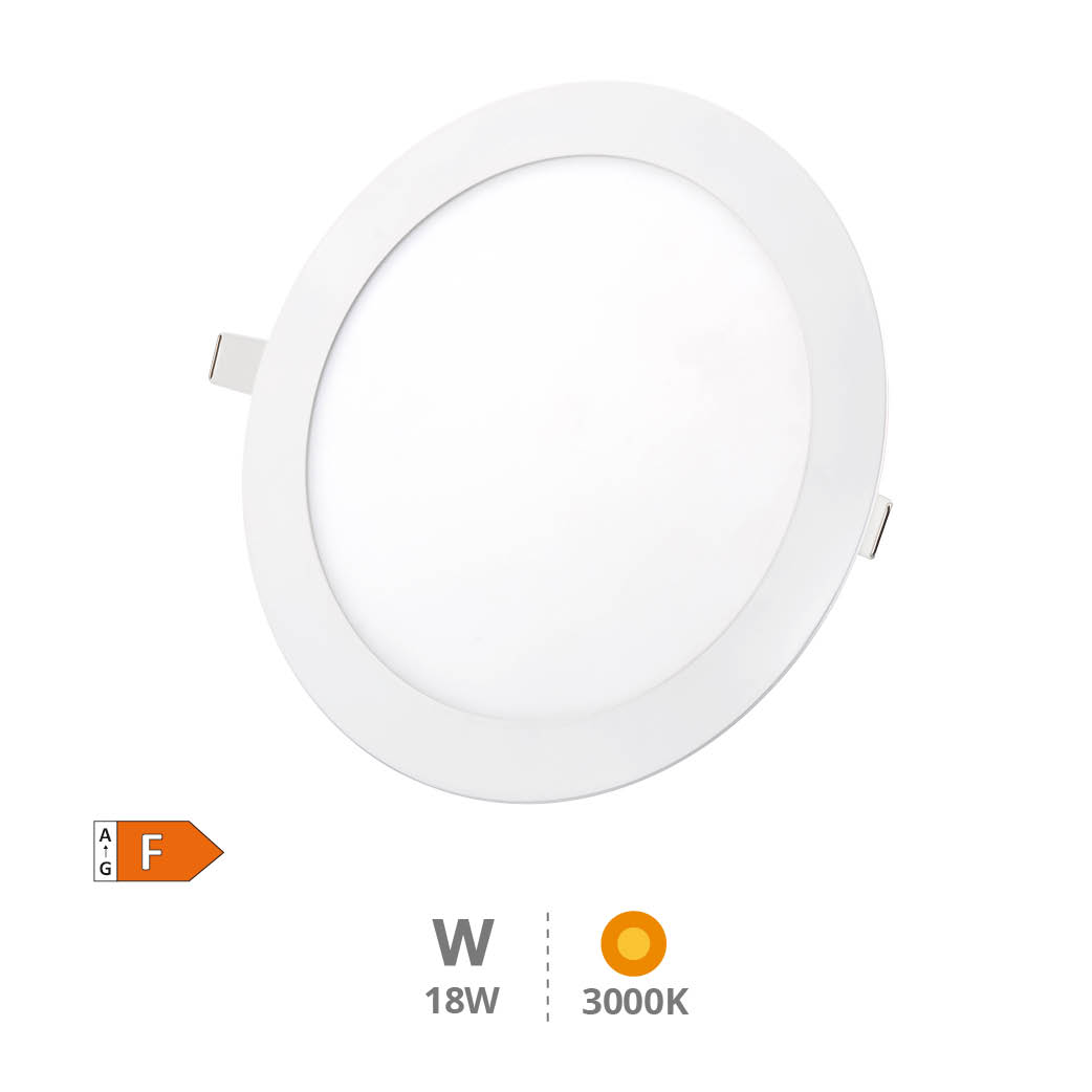 Downlight à encastrer LED rond Virey 18 W 3000K Blanc