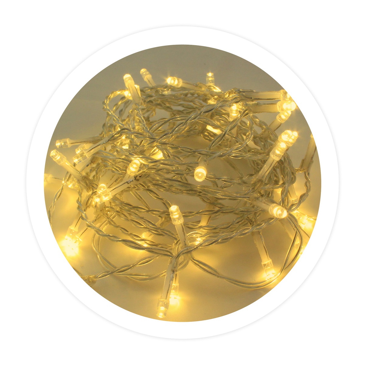 Guirlande LED transparente 10 M 8 fonctions lumière chaude