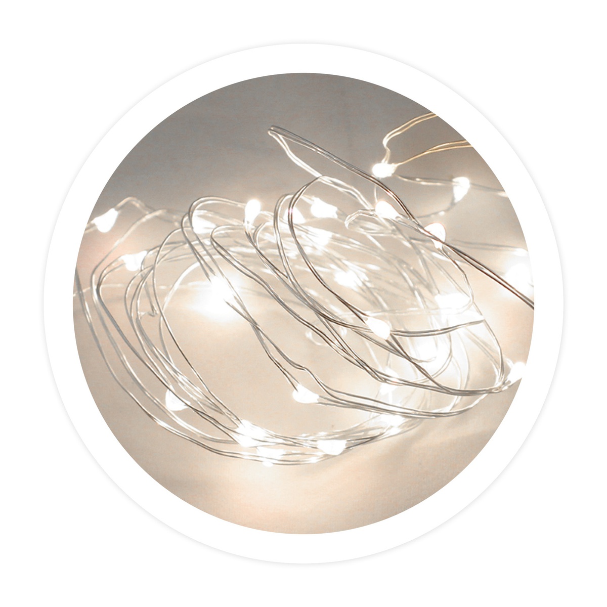 Guirlande fil de fer LED 3,9 M 3xAA lumière froide