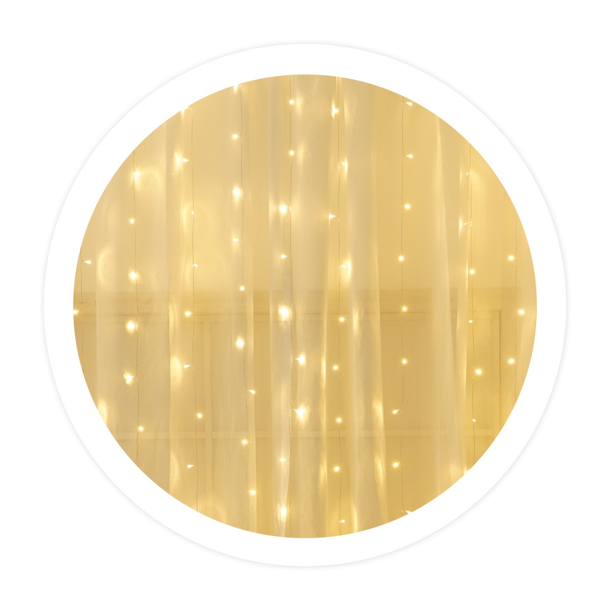 Cortina LED luminosa 1x1,2M Luz cálida