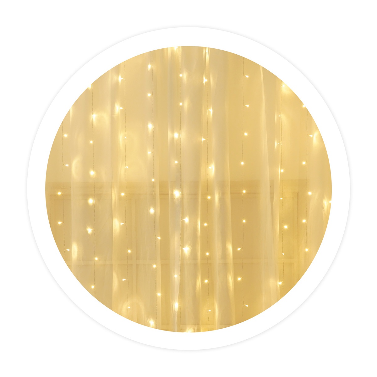 Rideau LED lumineux 2x1 M Lumière chaude