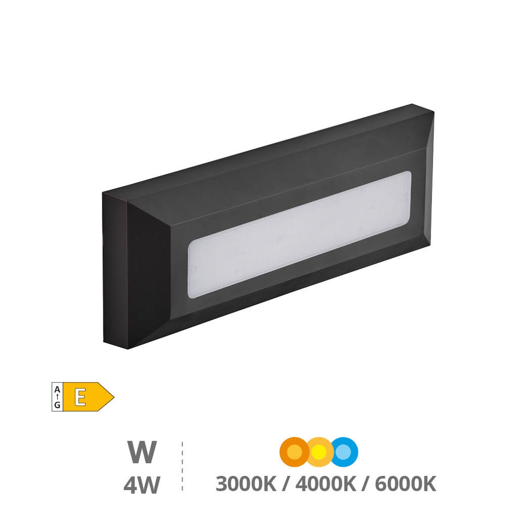 Aplique de parede LED Série Kuito 4W 3000 - 4000 - 6000K IP65 Cinza antracite