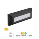Aplique de parede LED Série Kuito 4W 3000 - 4000 - 6000K IP65 Cinza antracite
