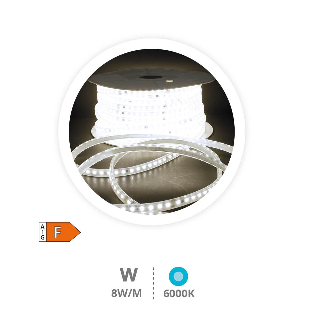50M 8W/M LED strip 6000-6500K IP65 230V