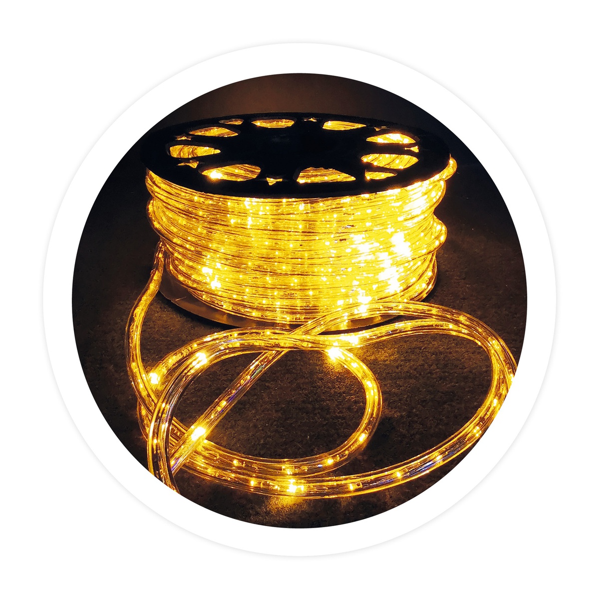 Rolo 48 m tubo LED flexível Amarelo
