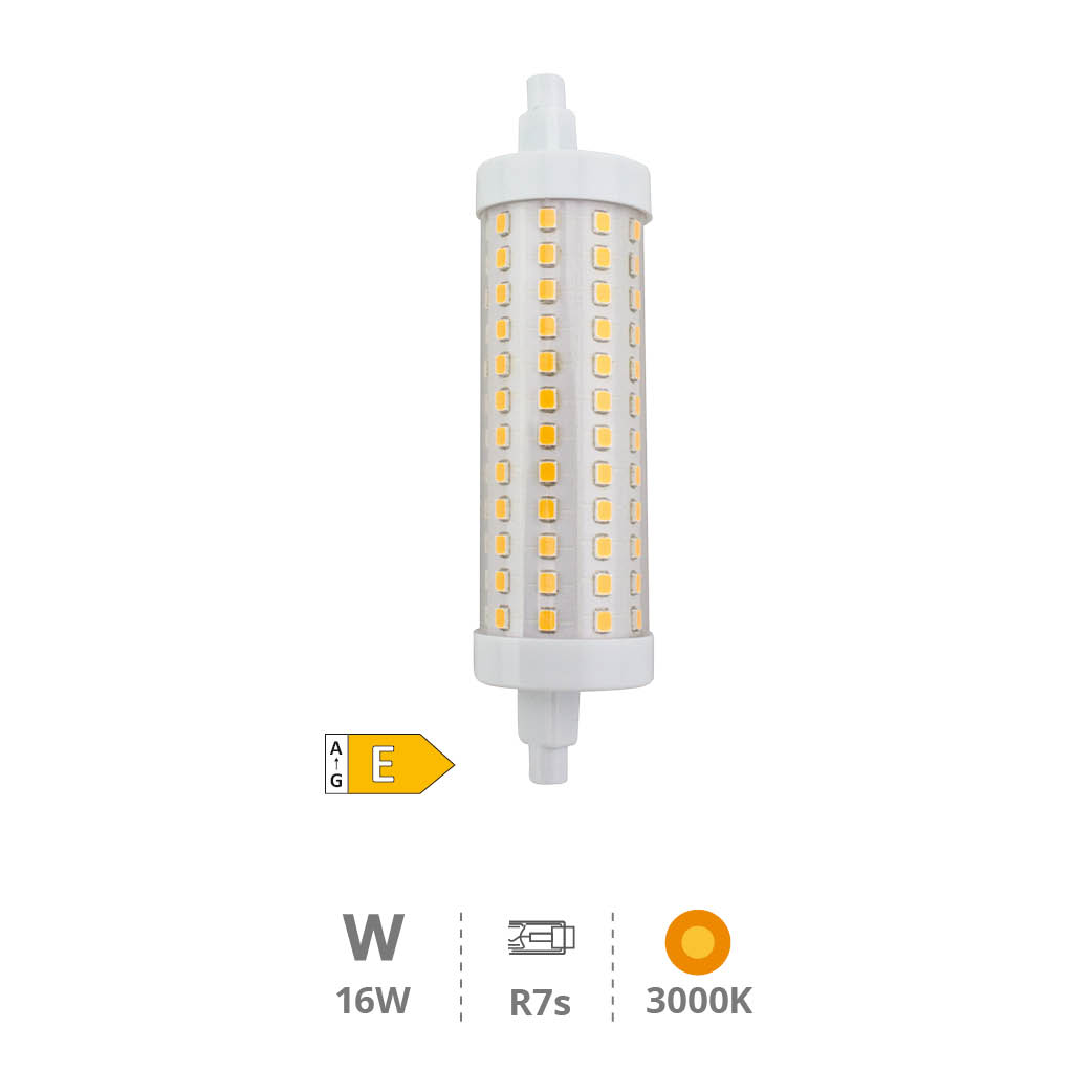 Lâmpada linear LED 118 mm R7s 16 W 3000 K