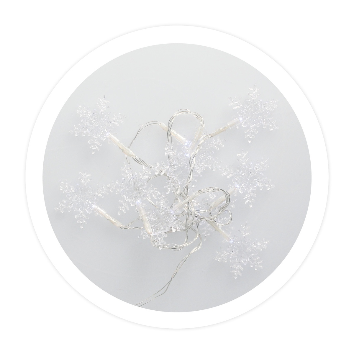Copos de nieve LED transparentes 1,35M Luz fría