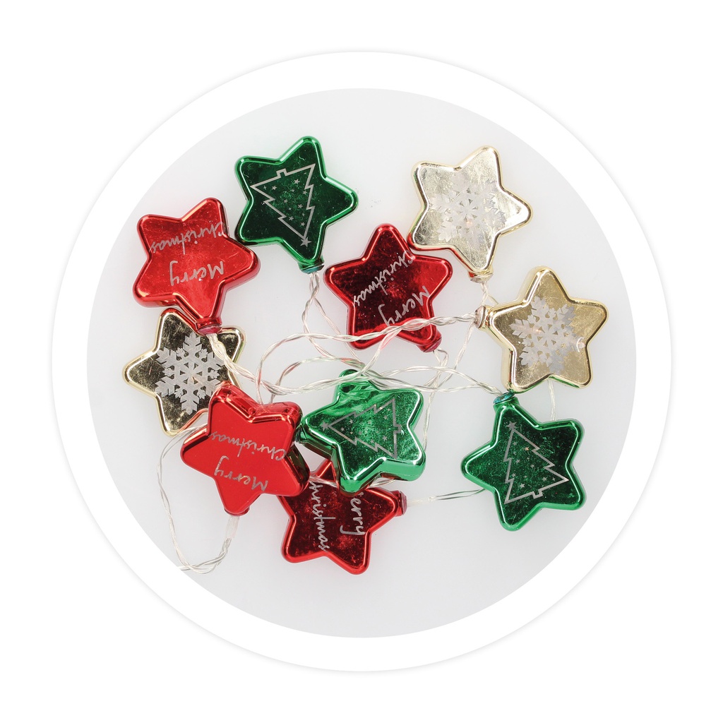 1,35M Multicolor Led stars garland Warm White