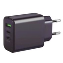 Chargeur 230 V à 3 USB : 1xQC3.0 - 2xType C