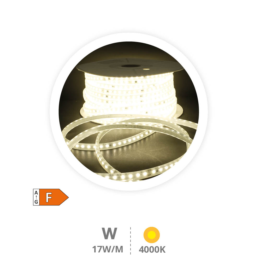 LED strip 50M roll AC current 17W/M dimmable 4000K 230V IP65