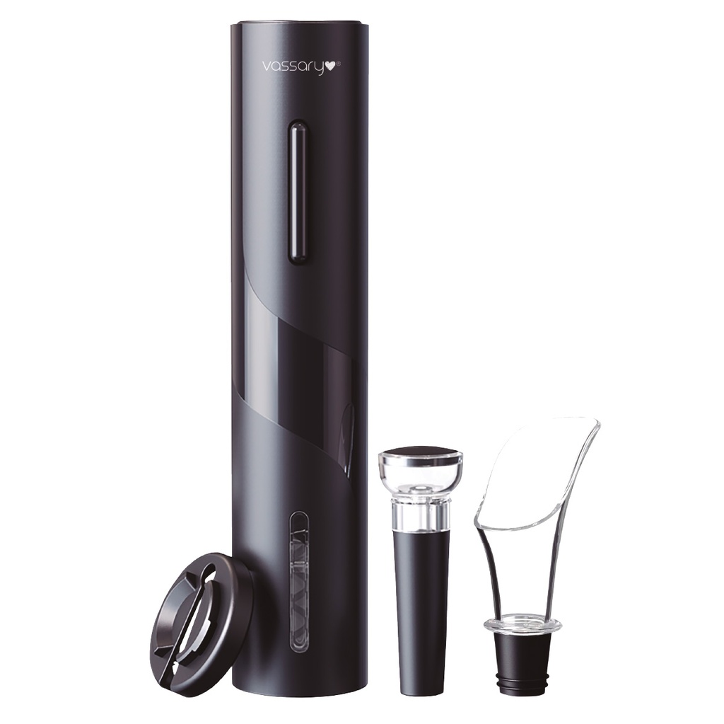 Kit saca-rolhas automático com rolha de vácuo e vertedor de vinho