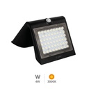 [200210012] Aplique solar LED Lukulu con sensor de movimiento y crepuscular 4W 3000K Negro