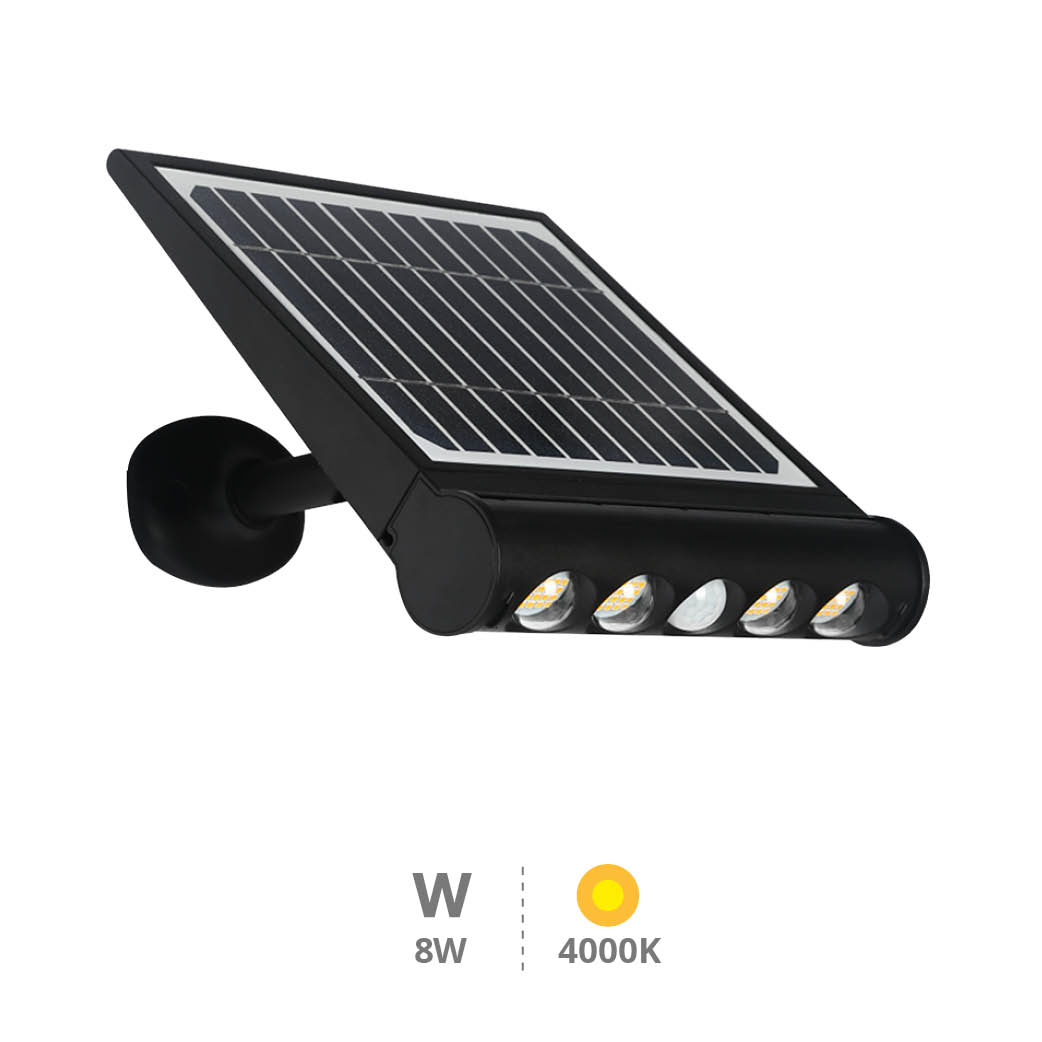 Aplique solar LED Tombua com sensor de movimento e crepuscular 8 W 4000 K Negro