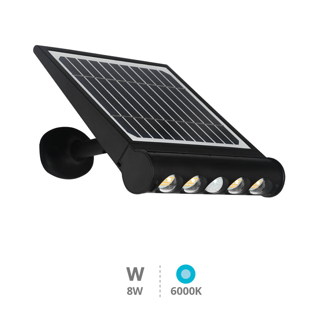 Applique solaire LED Tombua avec détecteur mouvement et crépusculaire 8 W 6000K Noire